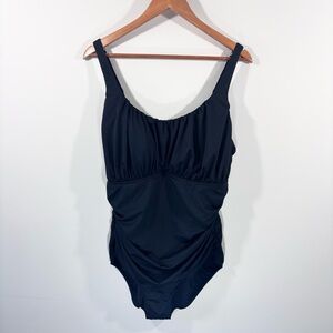 Caribbean Sand black one piece bathing suit